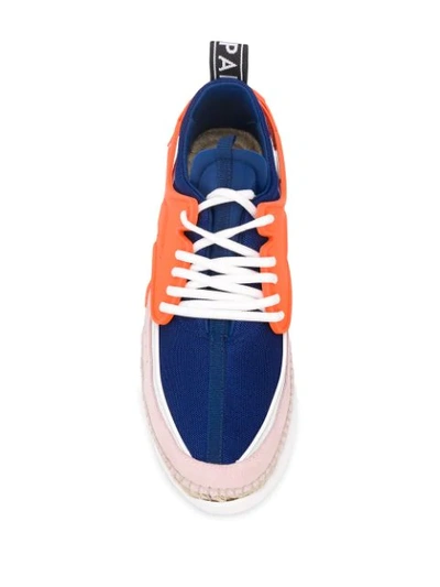 Shop Kenzo Raffia Sole Low-top Sneakers In Orange