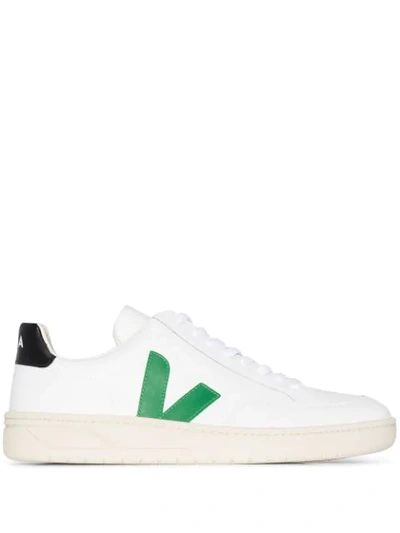 WHITE V-12 LEATHER SNEAKERS
