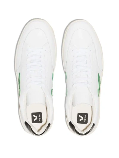 Shop Veja V-12 Lace-up Sneakers In White