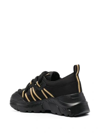 Shop Versace Jeans Couture Ribbon Trim Low-top Sneakers In Black