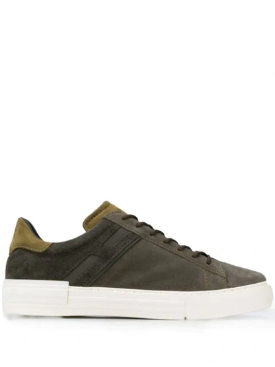 Shop Hogan Rebel Panelled Low-top Sneakers In Green