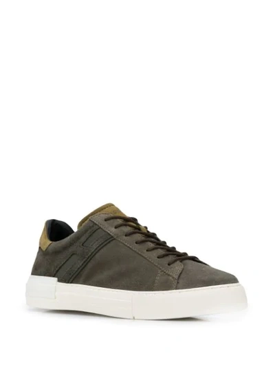 Shop Hogan Rebel Panelled Low-top Sneakers In Green