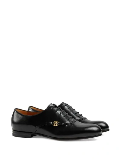 Shop Gucci Interlocking G Oxford Shoes In Black