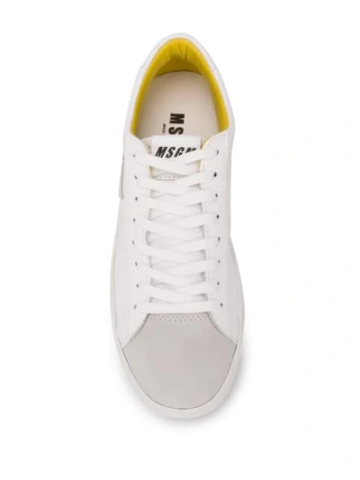 Shop Msgm M Appliqué Low-top Sneakers In White