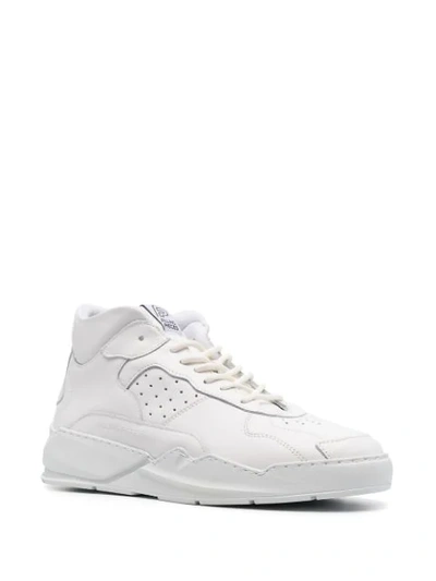 Shop Filling Pieces Tonal-panelled Hi-top Leather Trainers In White