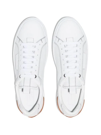 Shop Ermenegildo Zegna Low Tennis Classic Sneakers In White