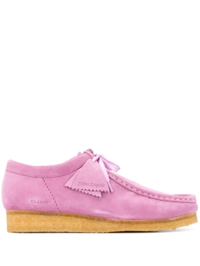 Shop Palm Angels X Clarks Logo Suede Boots In Purple
