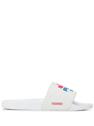 Shop Dsquared2 Pepsi Pool Slides In White