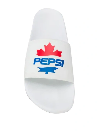 Shop Dsquared2 Pepsi Pool Slides In White