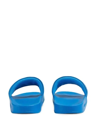 Shop Gucci Interlocking G Slides In Blue