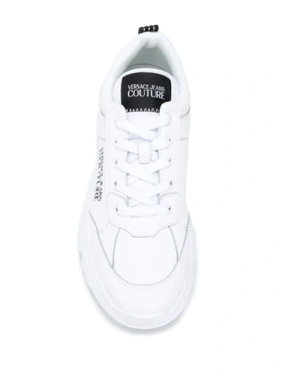 Shop Versace Jeans Couture Side Logo Print Sneakers In White