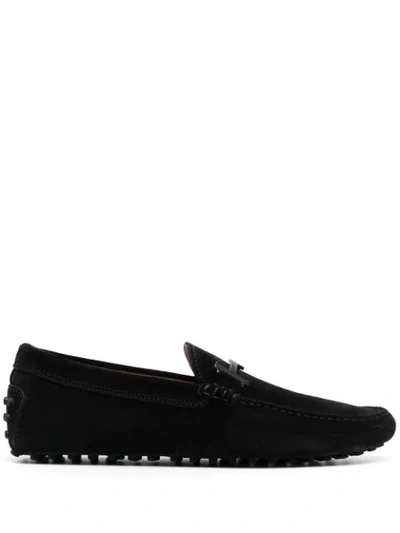 Shop Tod's Double T Driving Shoes In Black