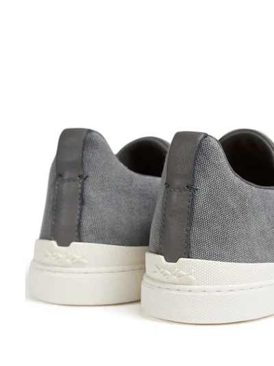 Shop Ermenegildo Zegna Triple Stitch Sneakers In Grey