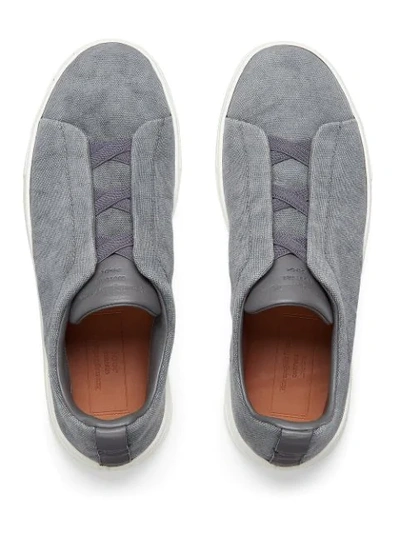 Shop Ermenegildo Zegna Triple Stitch Sneakers In Grey
