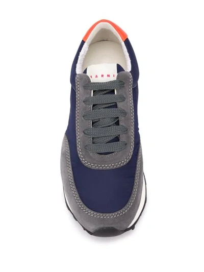 Shop Marni Colour-block Sneakers In Blue