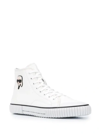 Shop Karl Lagerfeld Karl Motif Hi-top Sneakers In White