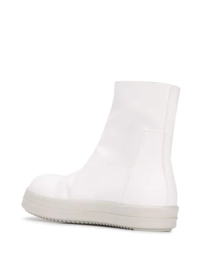 Shop Rick Owens Drkshdw Front-zip High-top Sneakers In White
