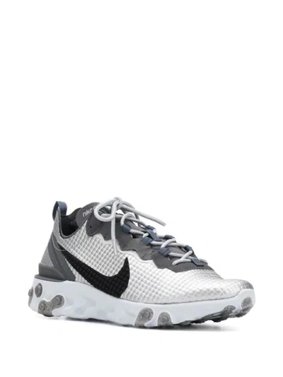 Nike Silver 'react Element 55 Premium' Low-top Sneakers In Silver/black |  ModeSens