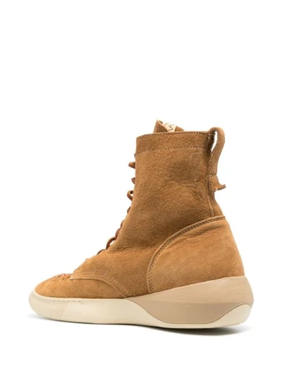 Shop Visvim Suede Lace-up Sneakers In Brown