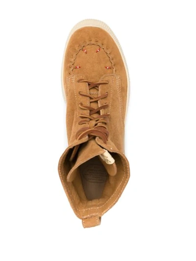 Shop Visvim Suede Lace-up Sneakers In Brown