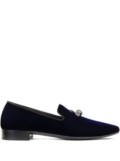 Shop Giuseppe Zanotti Elio Dice-charm Loafers In Blue