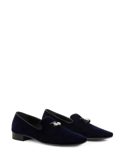 Shop Giuseppe Zanotti Elio Dice-charm Loafers In Blue