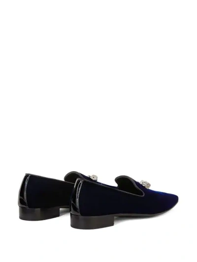 Shop Giuseppe Zanotti Elio Dice-charm Loafers In Blue