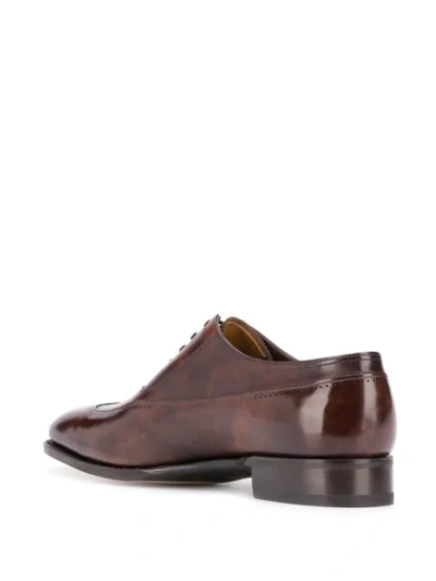 Shop John Lobb Lace Up Perforated-detail Oxford Shoes In Brown