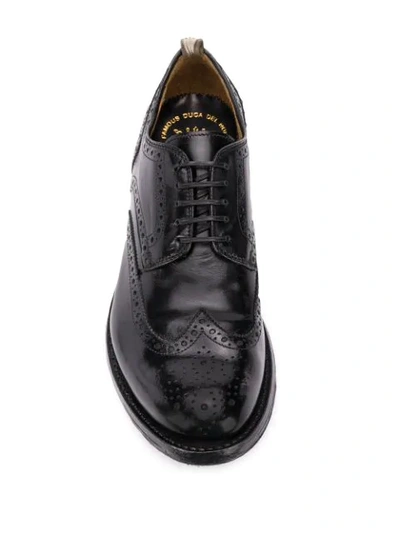 Shop Officine Creative Perforated Detail Oxford Shoes In Black