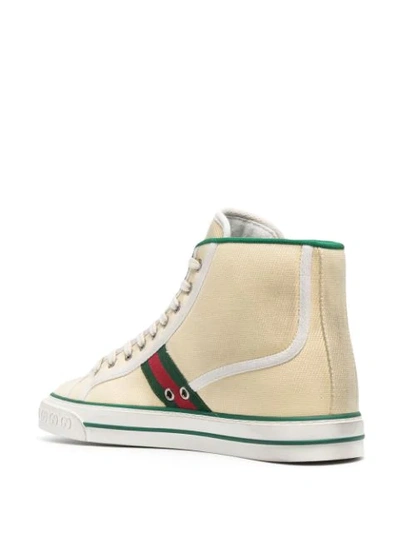 Shop Gucci Tennis 1977 High-top Sneakers In Neutrals