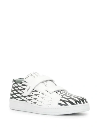 Shop Kenzo Tennix Touch-strap Sneakers In White