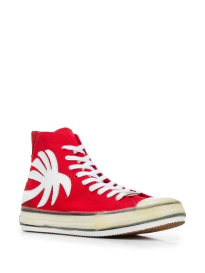 Shop Palm Angels Palm Vulcanized High-top Sneakers In Red