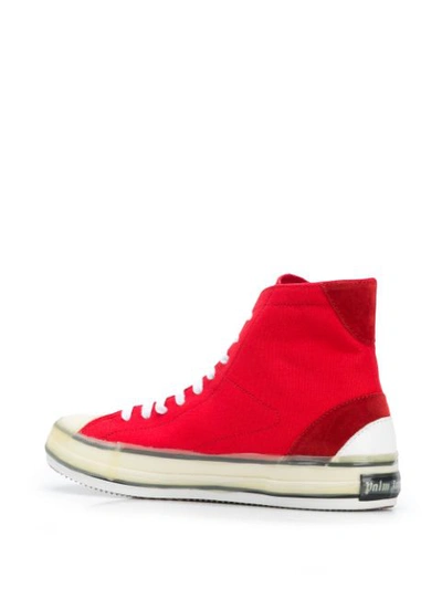 Shop Palm Angels Palm Vulcanized High-top Sneakers In Red