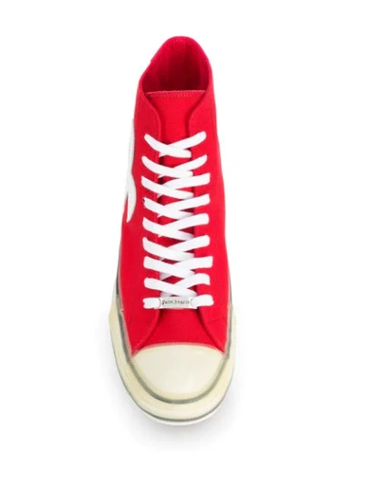 Shop Palm Angels Palm Vulcanized High-top Sneakers In Red
