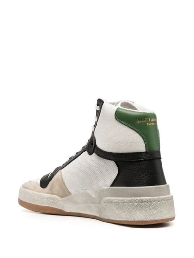 Shop Saint Laurent Panelled High-top Sneakers In White