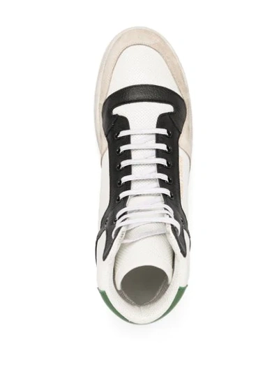 Shop Saint Laurent Panelled High-top Sneakers In White