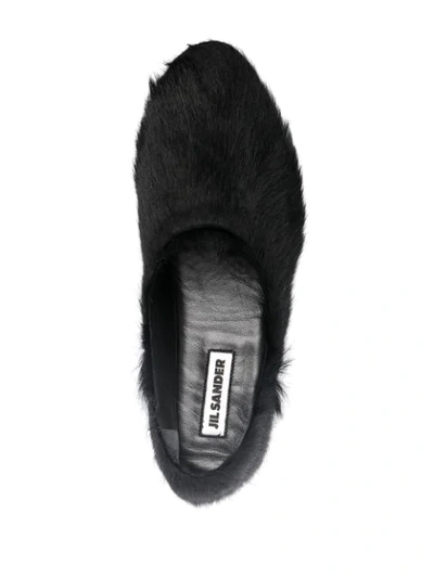 Shop Jil Sander Textured-finish Slippers In Black