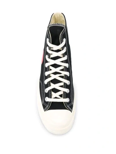 Shop Comme Des Garçons Play Logo-print High-top Sneakers In Black