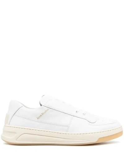 Shop Acne Studios Leather Lace-up Sneakers In White