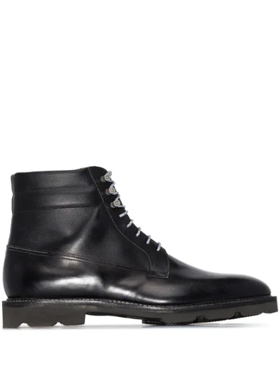 Shop John Lobb Alder Leather Boots In Black