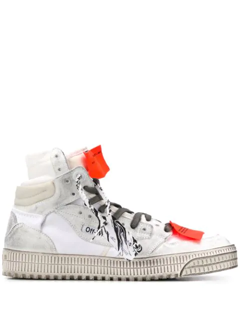 off white high top sneaker black