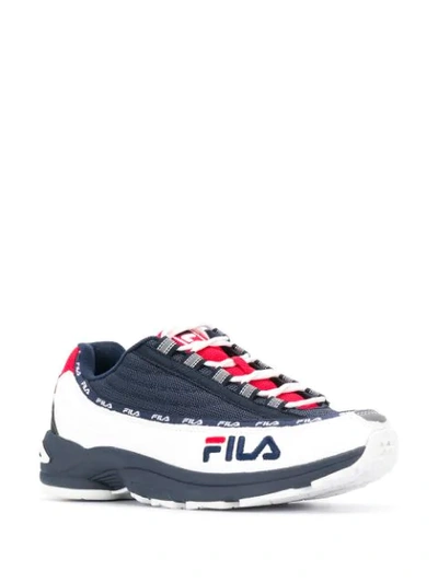 Shop Fila Dstr97 Chunky Sole Sneakers In Blue