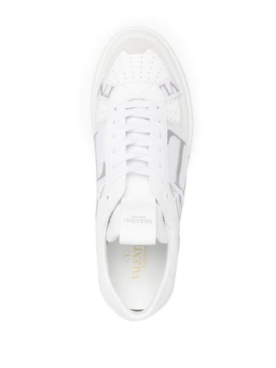 Shop Valentino Logo-print Stripe-detail Sneakers In White