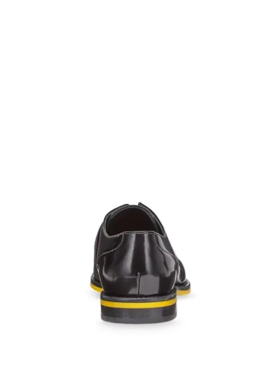 Shop Fendi Jacquard Logo Detail Loafers In Black