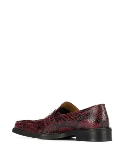 Shop Martine Rose Square Toe Loafers In Black ,red