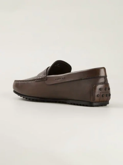 Shop Tod's City Gommino Loafers In Brown