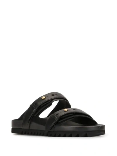 Shop Dunhill Punch Hole Sandals In Black