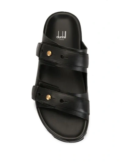 Shop Dunhill Punch Hole Sandals In Black