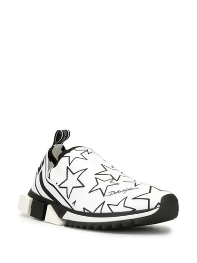 Shop Dolce & Gabbana Sorrento Star-print Sneakers In White
