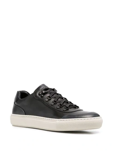 Shop Hugo Boss Mirage Leather Sneakers In Black